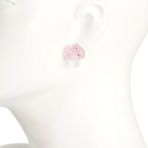 Betsey Johnson Pink Mushroom Stud Earrings